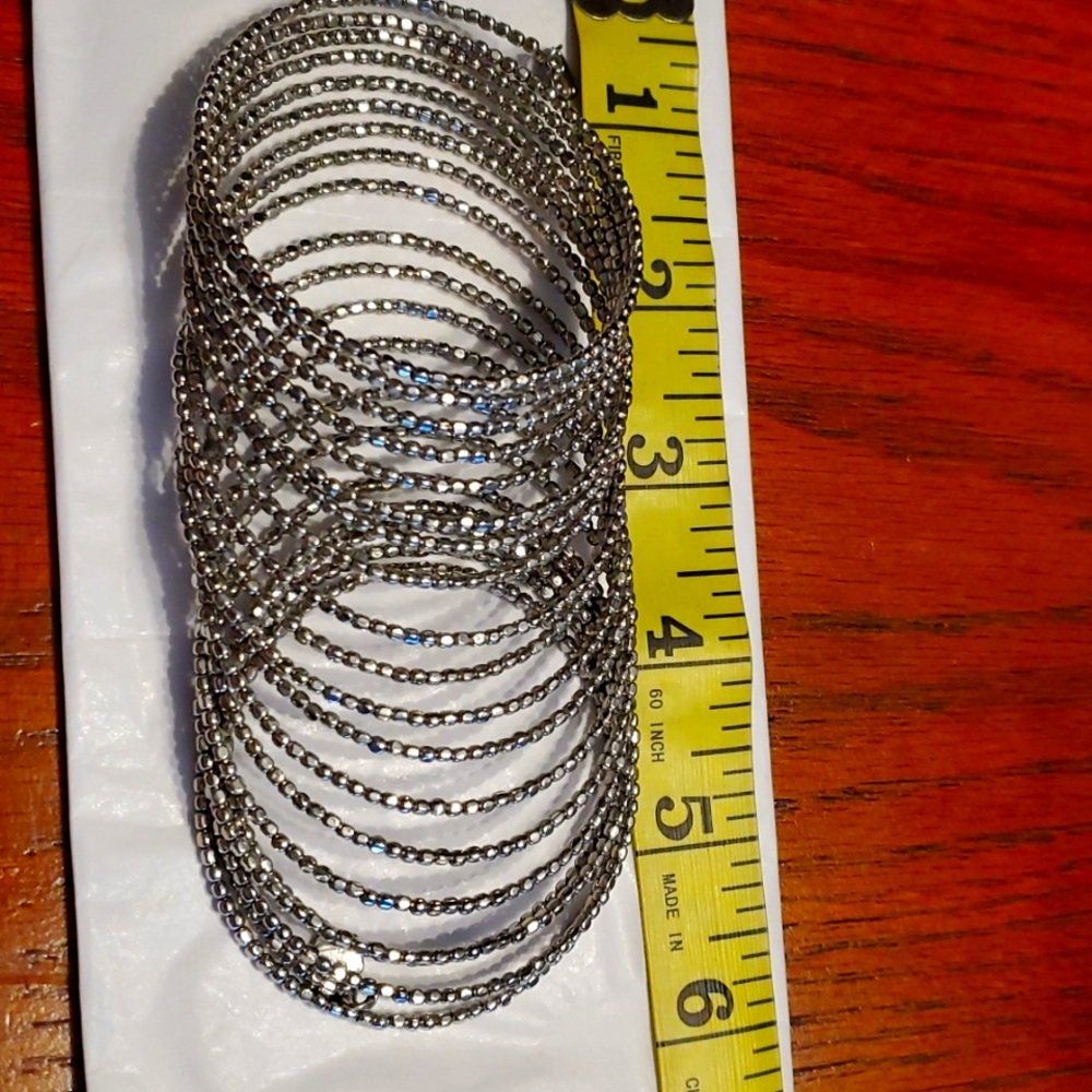 Silver spiral wrap bracelet